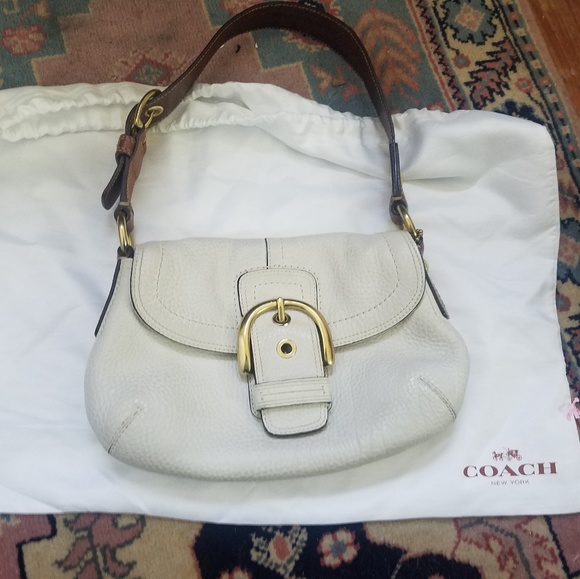 Coach Handbags - Coach Soho White with brown pebble shoulder bag